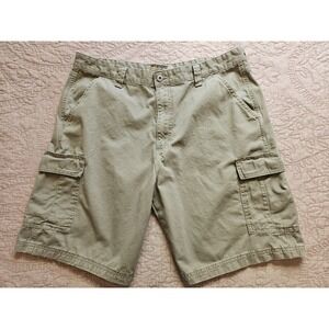 Wrangler Authentics Men's Khaki Cargo Shorts Relaxed Utility Outdoor Hiking, 38